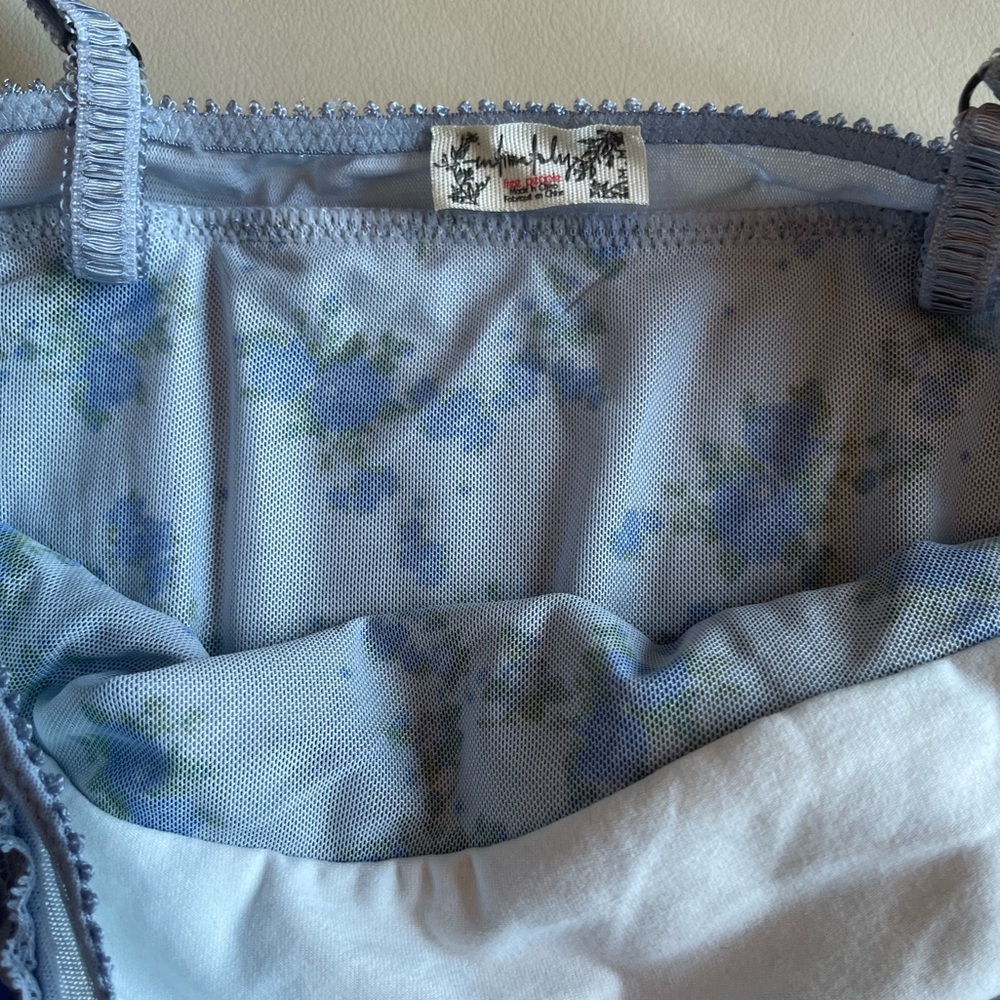 Free People Sara Corset Bodysuit in Blue Combo; Size: Medium - Picture 12 of 13